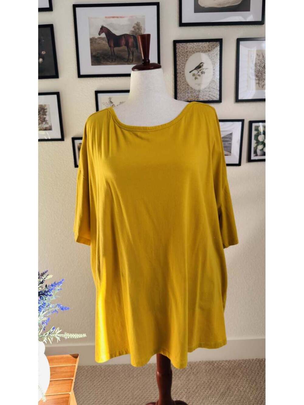 Woman Within Yellow Short Sleeve Cotton Tee - Size 4X